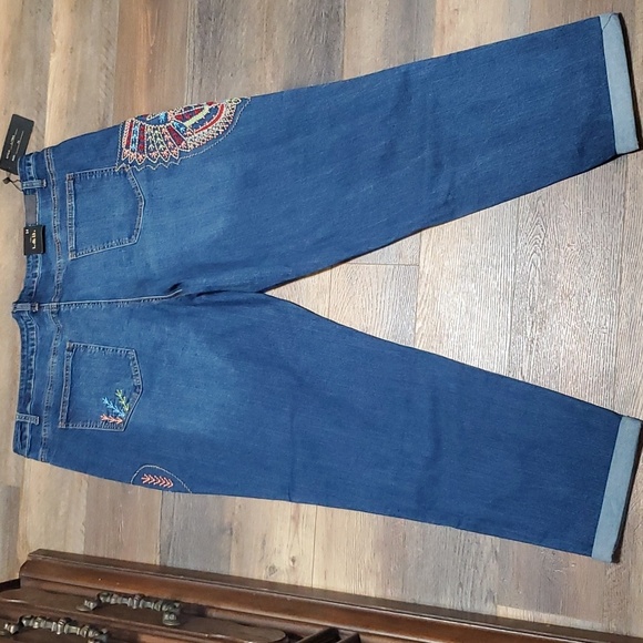 Lucky & Blessed Blue Embroidered Boyfriend Women Jeans - Set of 2 Diff Pairs - Picture 12 of 15